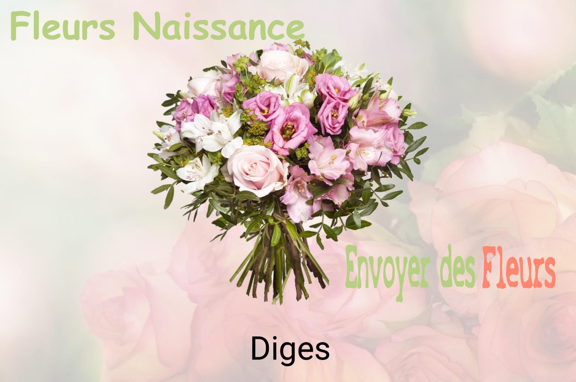 Bouquet de fleurs de naissance livré à Diges
